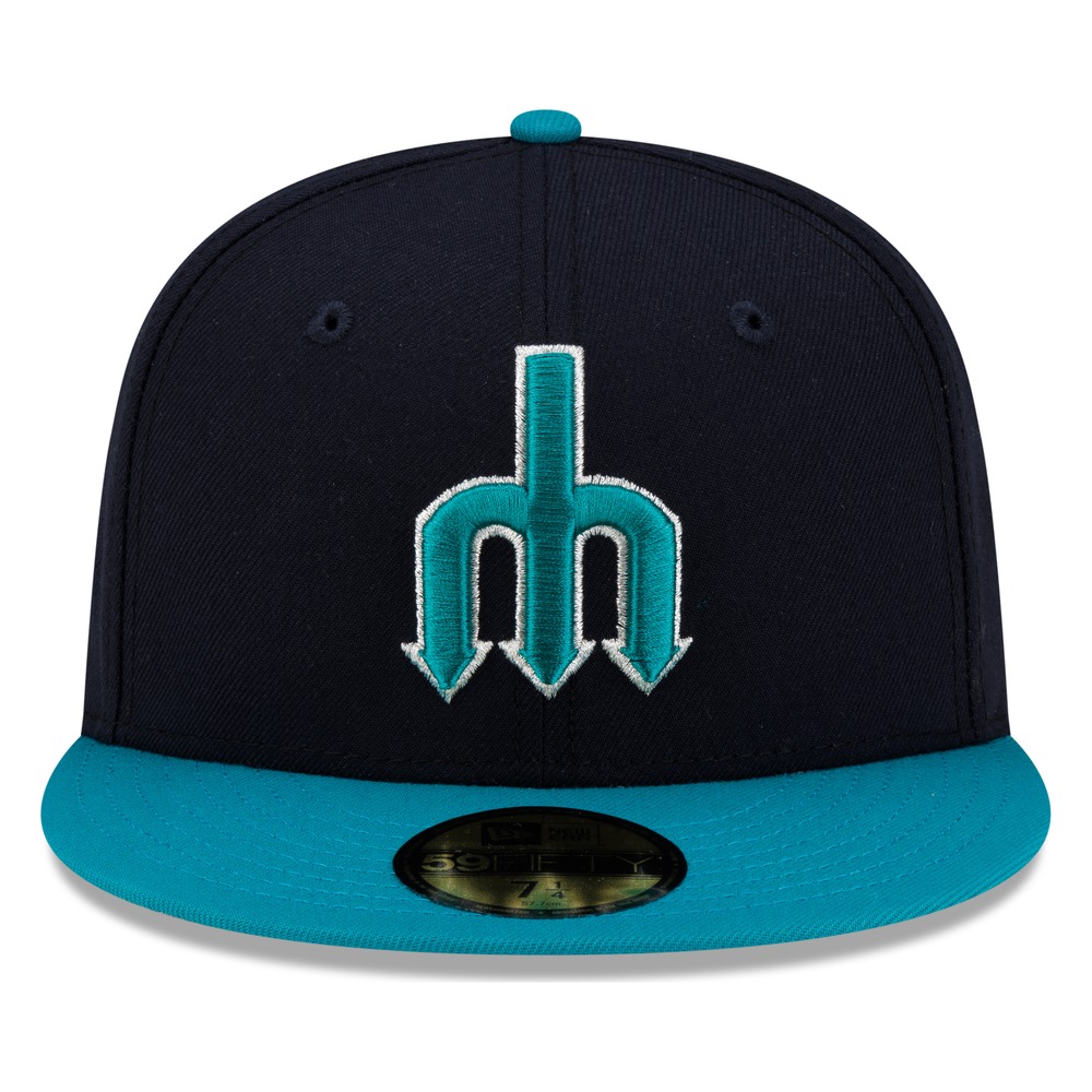 Seattle Mariners Navy and Teal Trident Logo New Era 59FIFTY Fitted Hat