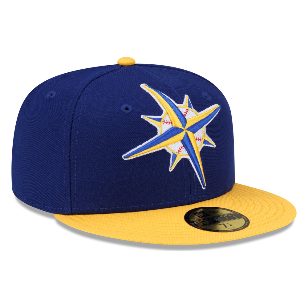 Seattle Mariners Blue and Gold Compass Logo New Era 59FIFTY Fitted Hat