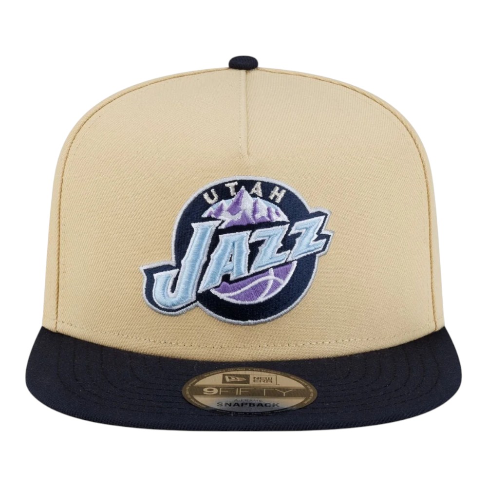 Utah Jazz Vegas Gold and Navy New Era 9FIFTY A-Frame Snapback