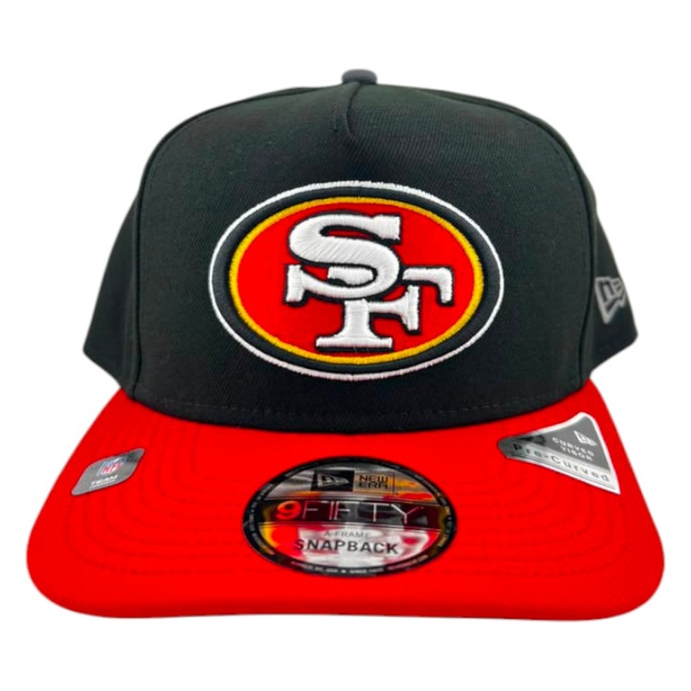 San Francisco 49ers Black and Red GameDay Graphite UV New Era 9FIFTY A-Frame Snapback