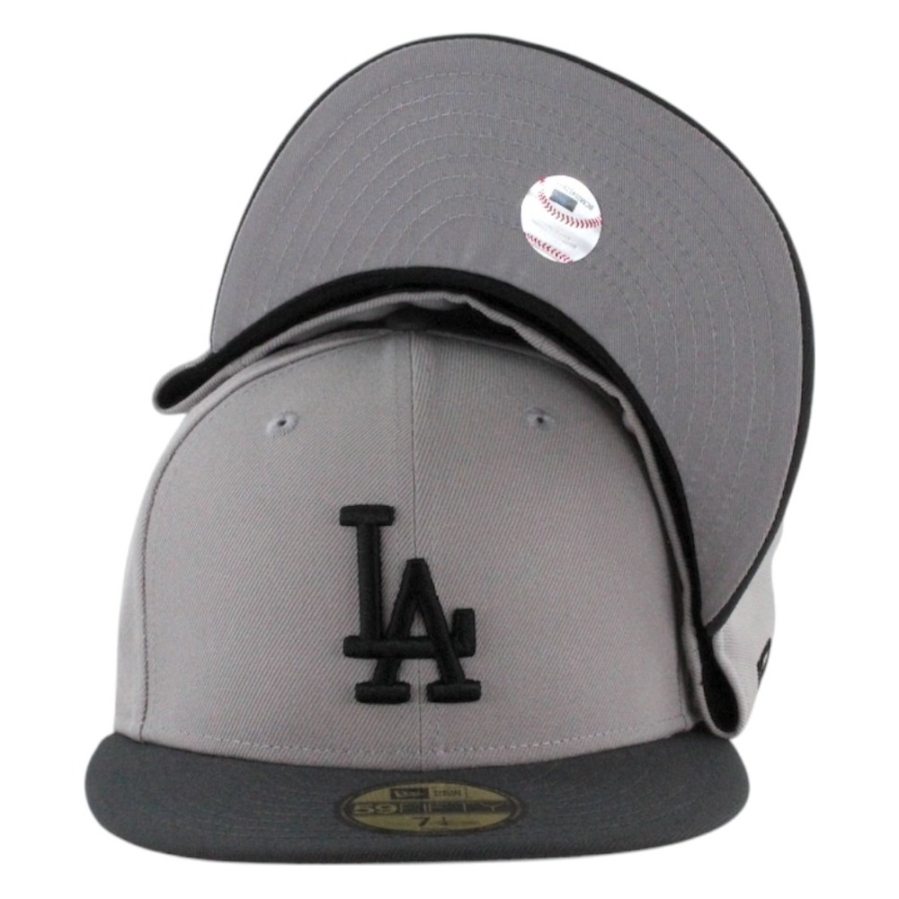 Los Angeles Dodgers Gray and Black Two Tone Grey UV New Era 59FIFTY Fitted Hat