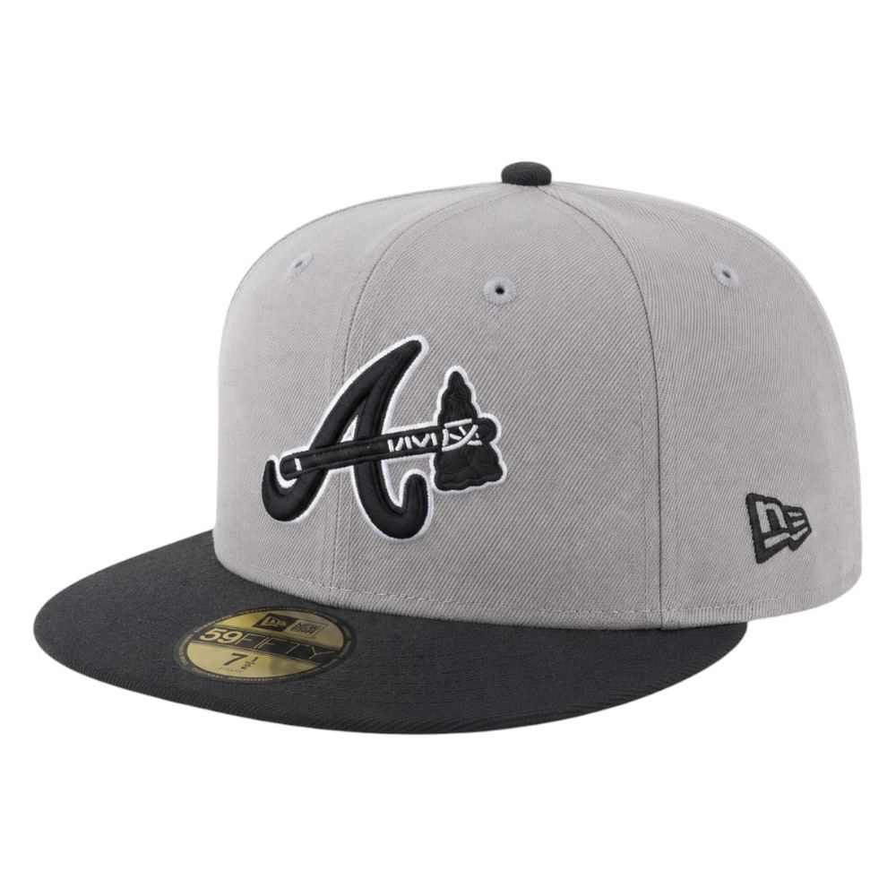 Atlanta Braves Gray and Black Two Tone Grey UV New Era 59FIFTY Fitted Hat