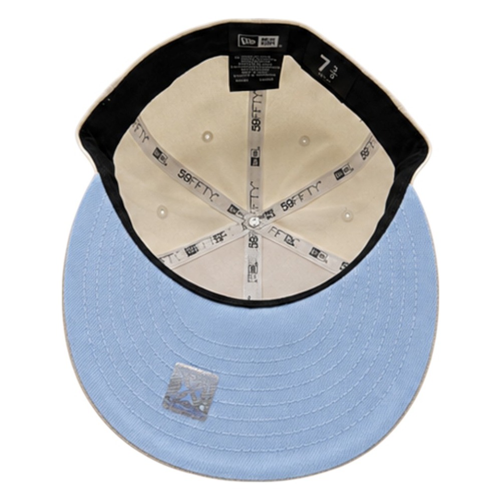 Wyoming Cowboys Chrome Two Tone Steamboat Logo New Era 59FIFTY Fitted Hat