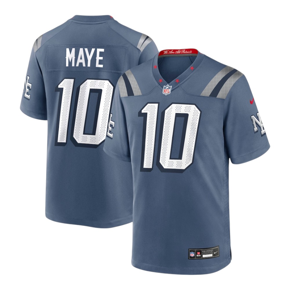 New England Patriots Drake Maye Storm Blue Rivalries Collection Nike Game Jersey