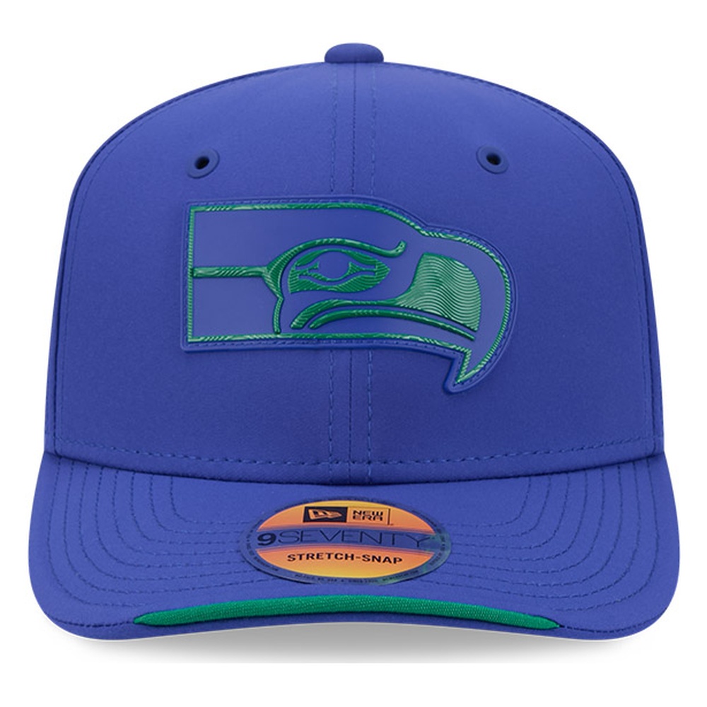 Seattle Seahawks Royal Blue Historic Throwback 2026 NFL Sideline New Era 9SEVENTY Adjustable Snapback Hat