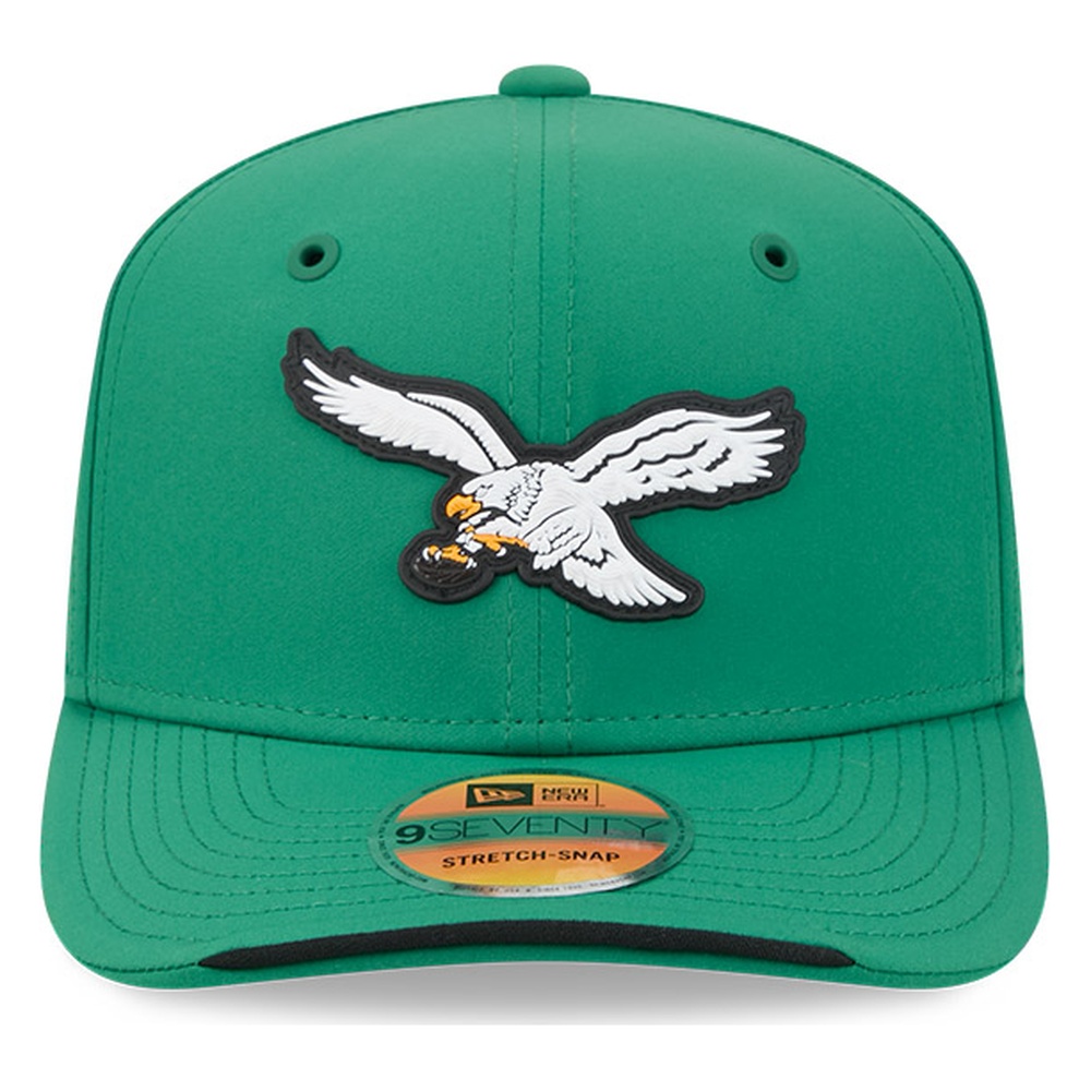 Philadelphia Eagles Green Historic Throwback 2026 NFL Sideline New Era 9SEVENTY Adjustable Snapback Hat