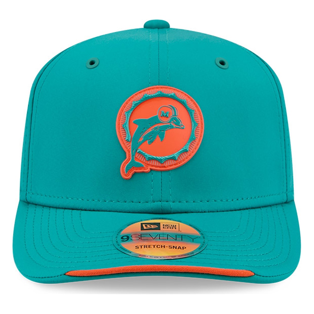 Miami Dolphins Teal Historic Throwback 2026 NFL Sideline New Era 9SEVENTY Adjustable Snapback Hat