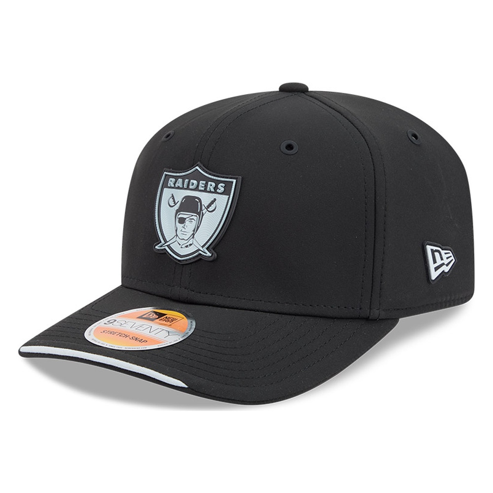 Las Vegas Raiders Black Historic Throwback 2026 NFL Sideline New Era 9SEVENTY Adjustable Snapback Hat