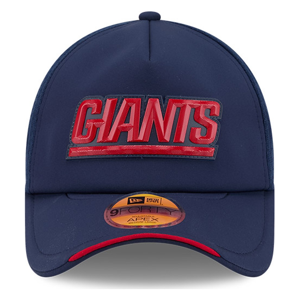 New York Giants Navy Historic Throwback 2026 NFL Sideline Era 9FORTY Apex Adjustable Trucker Hat