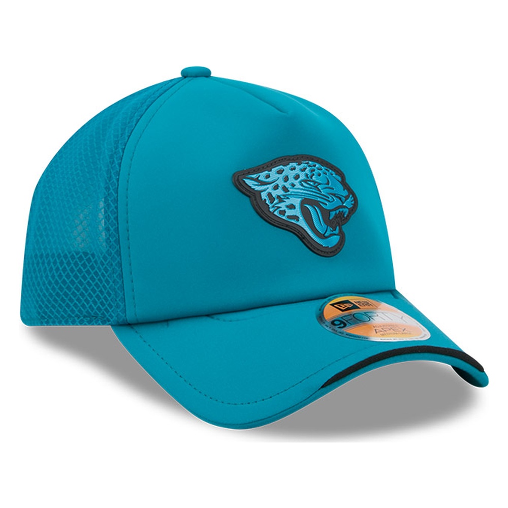 Jacksonville Jaguars Teal 2026 NFL Sideline New Era 9FORTY Apex Adjustable Trucker Hat