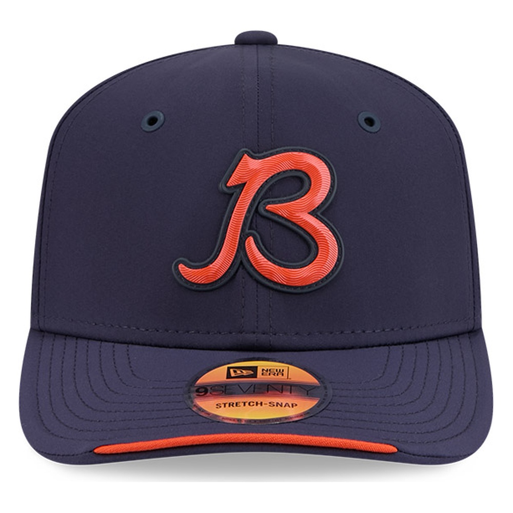 Chicago Bears Navy Script B Logo 2026 NFL Sideline New Era 9SEVENTY Adjustable Snapback Hat