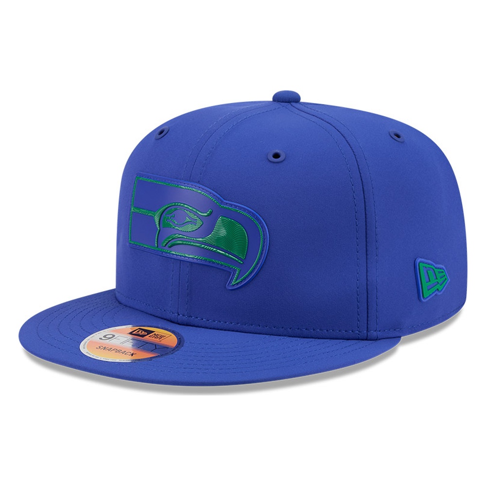 Seattle Seahawks Royal Blue Historic Throwback 2026 NFL Sideline New Era 9FIFTY Adjustable Snapback Hat