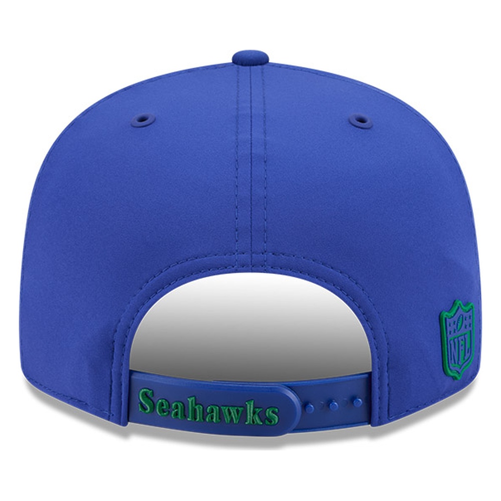 Seattle Seahawks Royal Blue Historic Throwback 2026 NFL Sideline New Era 9FIFTY Adjustable Snapback Hat