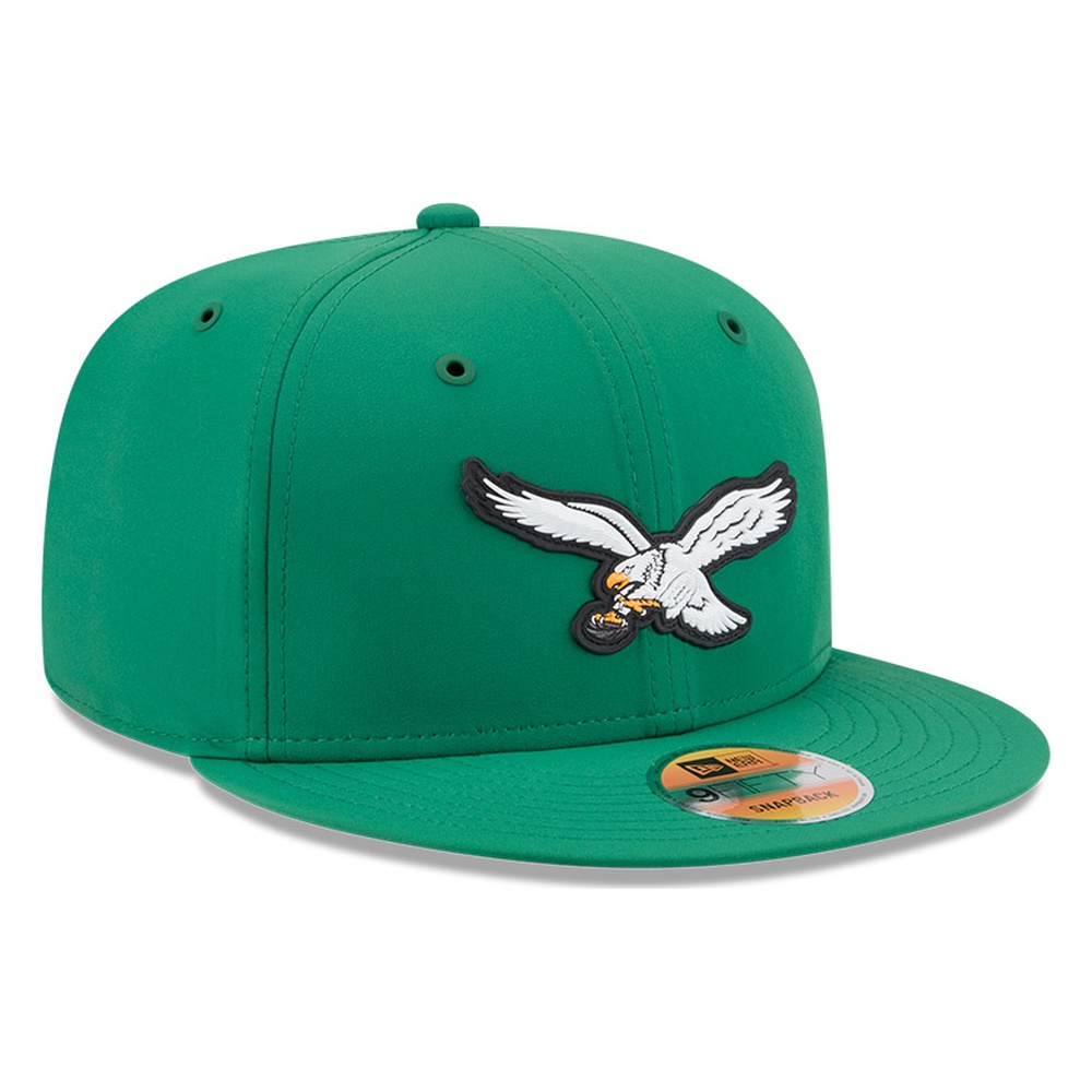 Philadelphia Eagles Green Historic Throwback 2026 NFL Sideline New Era 9FIFTY Adjustable Snapback Hat