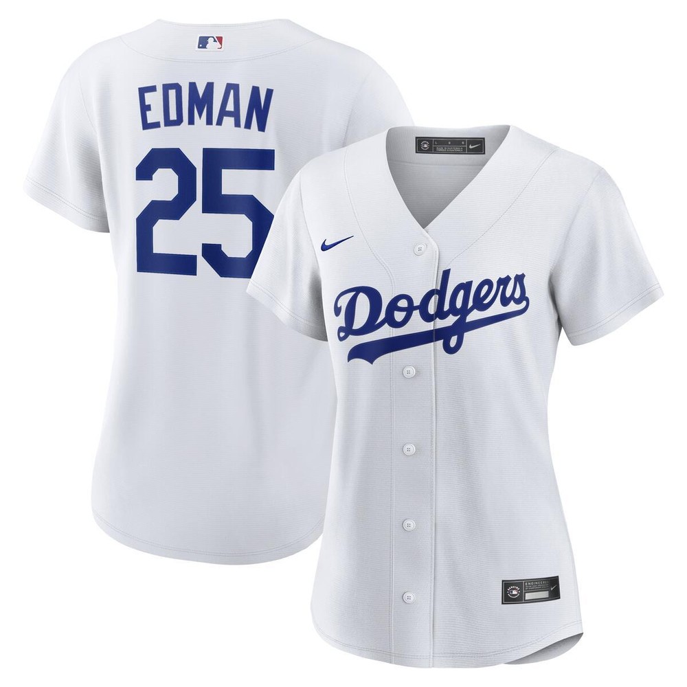Women's Los Angeles Dodgers Tommy Edman White Nike Home Replica Jersey