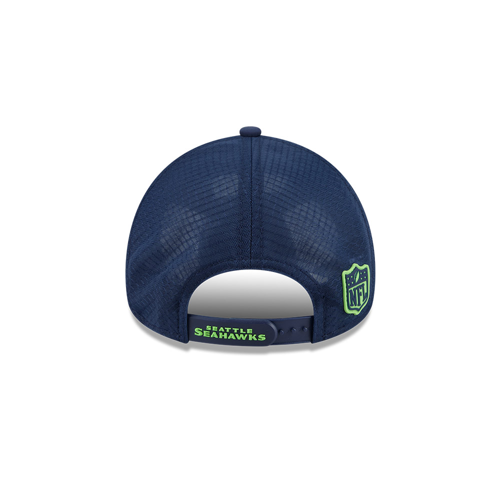 Seattle Seahawks Navy 2026 NFL Sideline New Era 9FORTY Apex Adjustable Trucker Hat