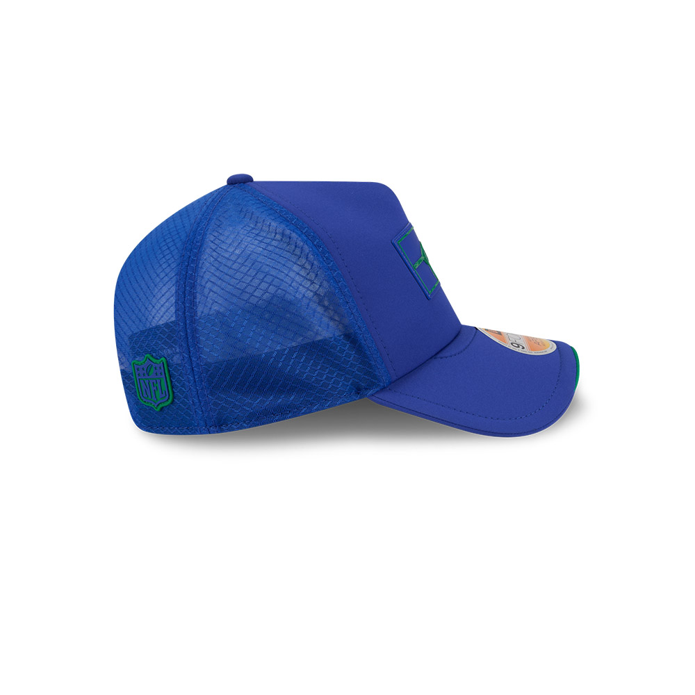 Seattle Seahawks Royal Blue 2026 NFL Sideline New Era 9FORTY Apex Adjustable Trucker Hat