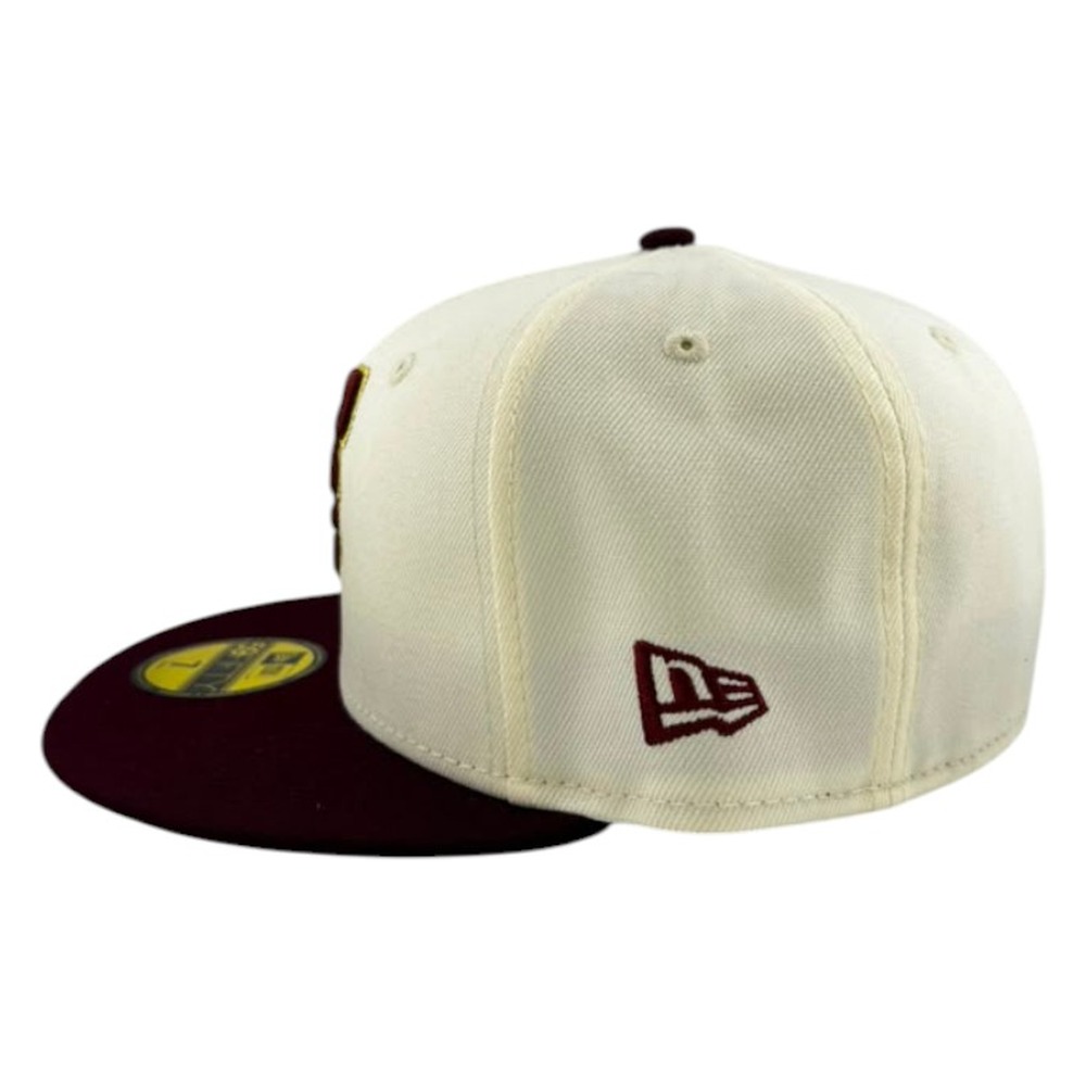 Tomateros de Culiacán Chrome and Maroon LMB New Era 59FIFTY Fitted Hat