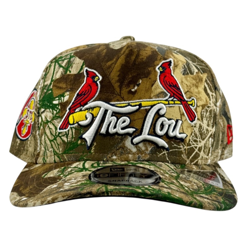 St. Louis Cardinals Realtree Camo "The Lou" Arch Patch New Era 9FIFTY A-Frame Snapback Hat