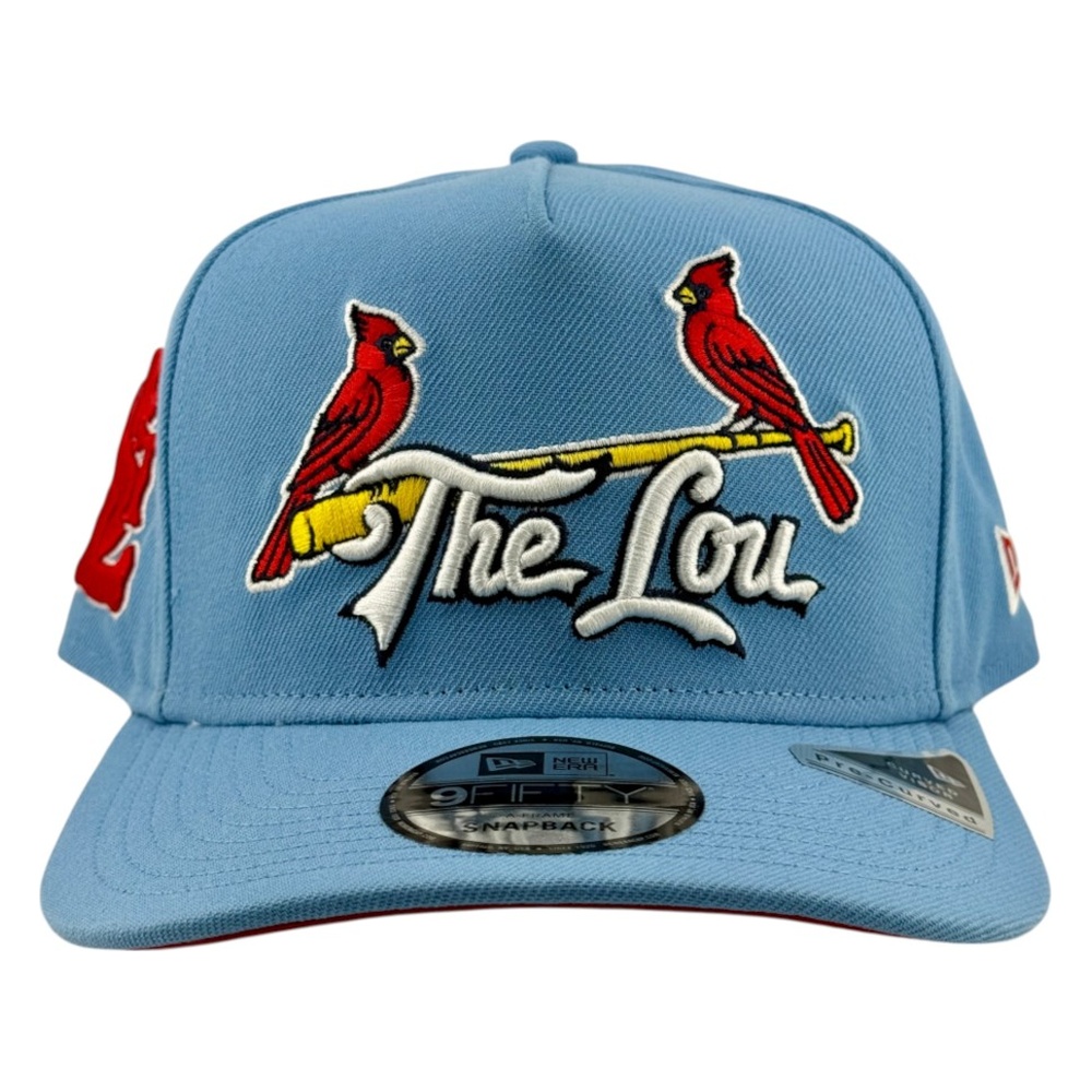 St. Louis Cardinals Light Blue "The Lou" STL Patch New Era 9FIFTY A-Frame Snapback Hat