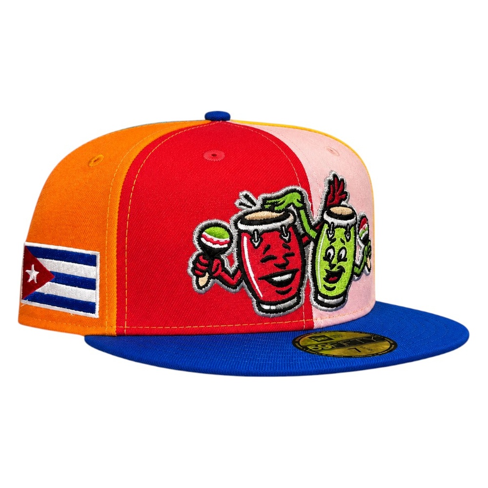 Daytona Rumberos Pinwheel Cuba Flag Patch MiLB New Era 59FIFTY Fitted Hat