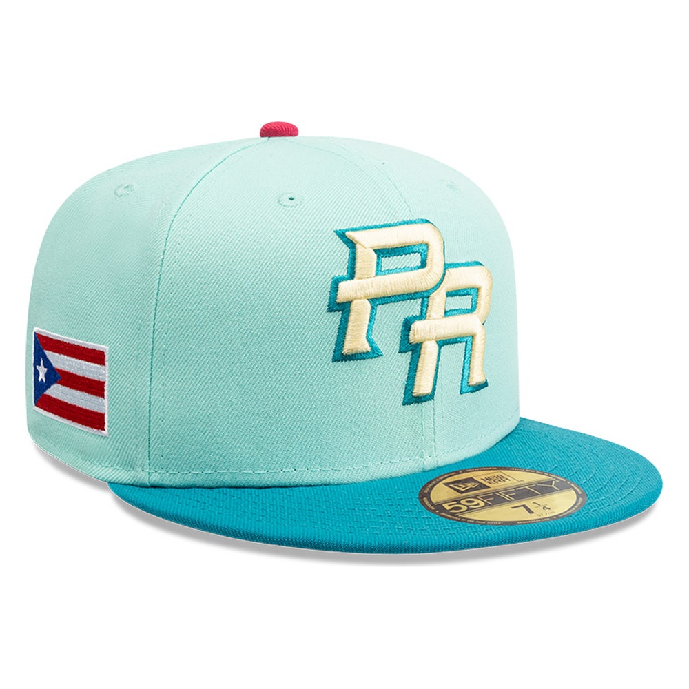 Puerto Rico Turquoise Two Tone Flag Patch New Era 59FIFTY Fitted Hat