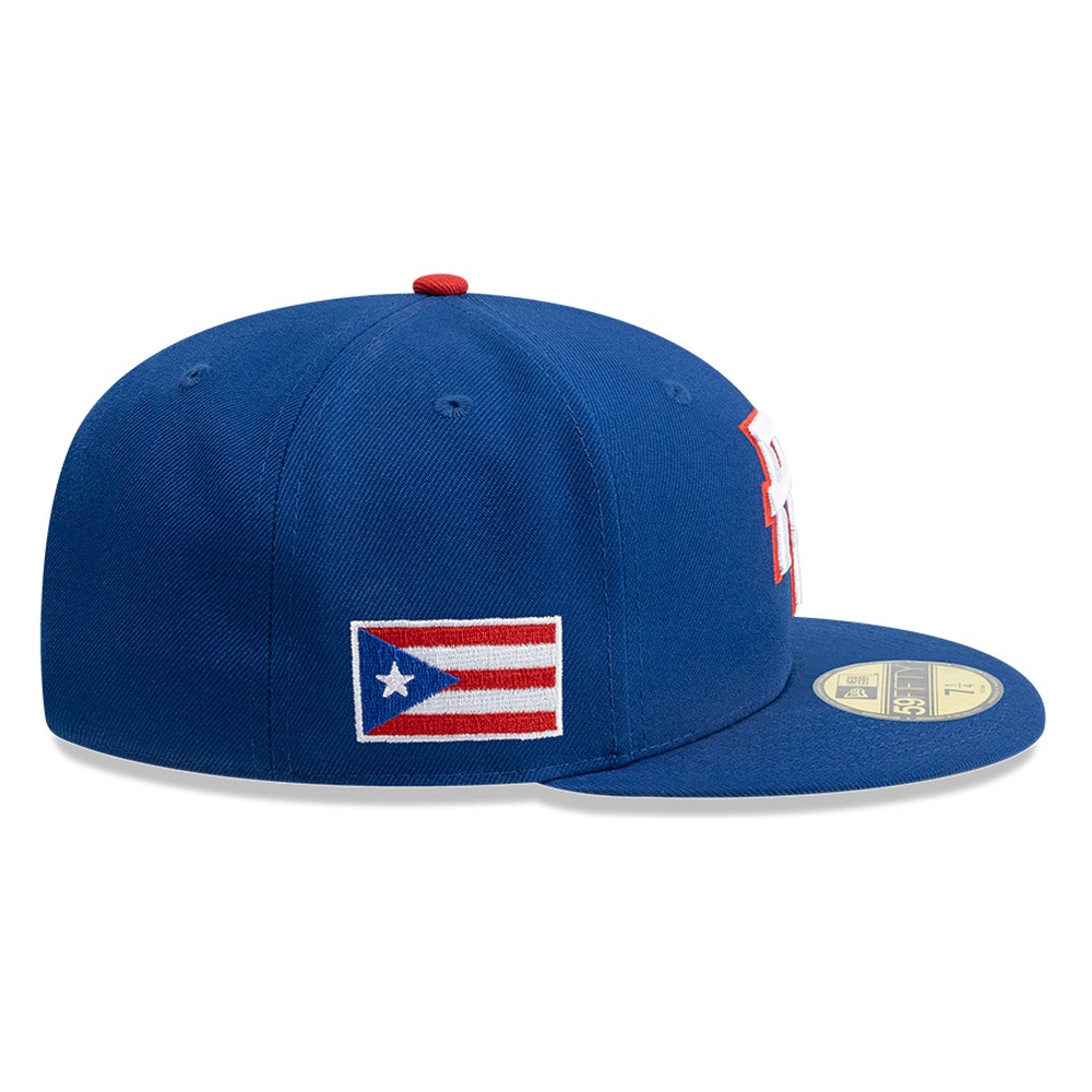 Puerto Rico Royal Blue Flag Patch FBPR Batterman New Era 59FIFTY Fitted Hat