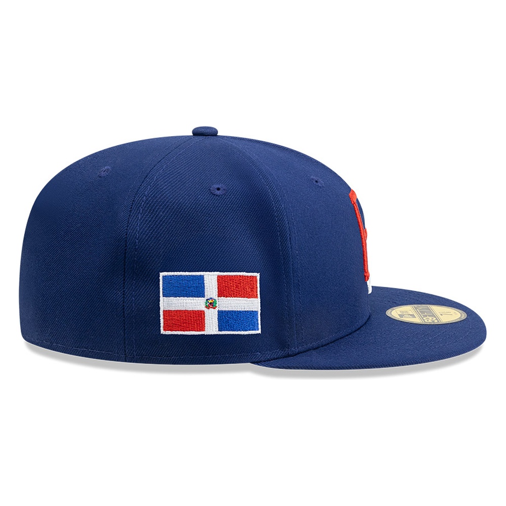 Dominican Republic Navy Red White Logo Flag Patch New Era 59FIFTY Fitted Hat