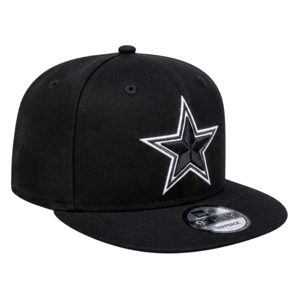 Dallas Cowboys Black and White Star Outline New Era 9FIFTY Snapback Hat
