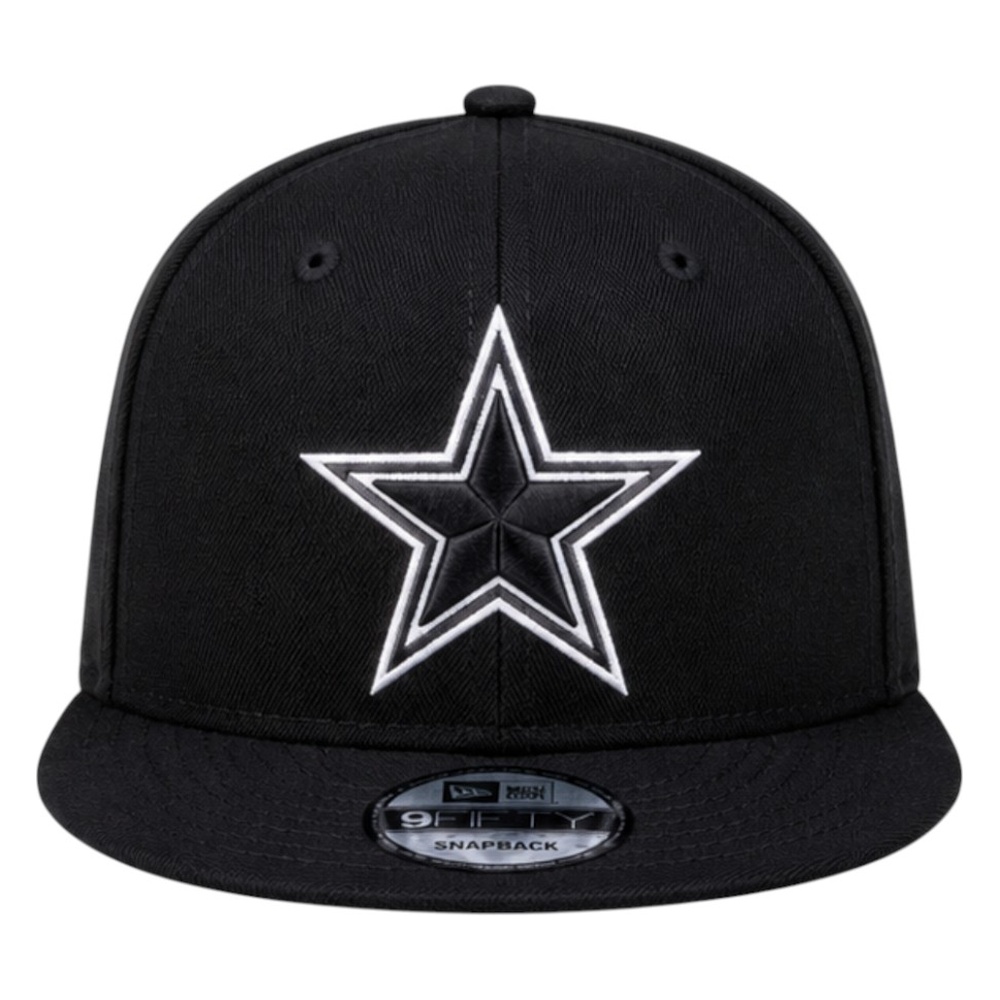 Dallas Cowboys Black and White Star Outline New Era 9FIFTY Snapback Hat