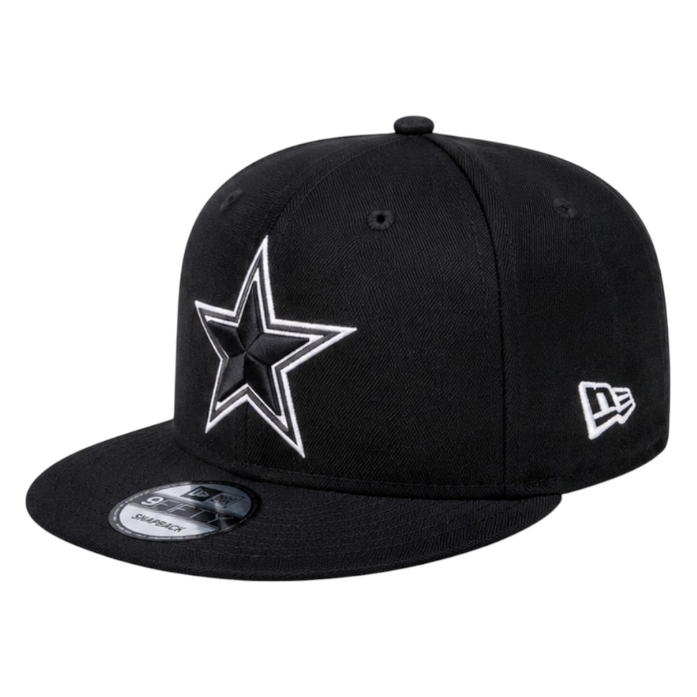 Dallas Cowboys Black and White Star Outline New Era 9FIFTY Snapback Hat