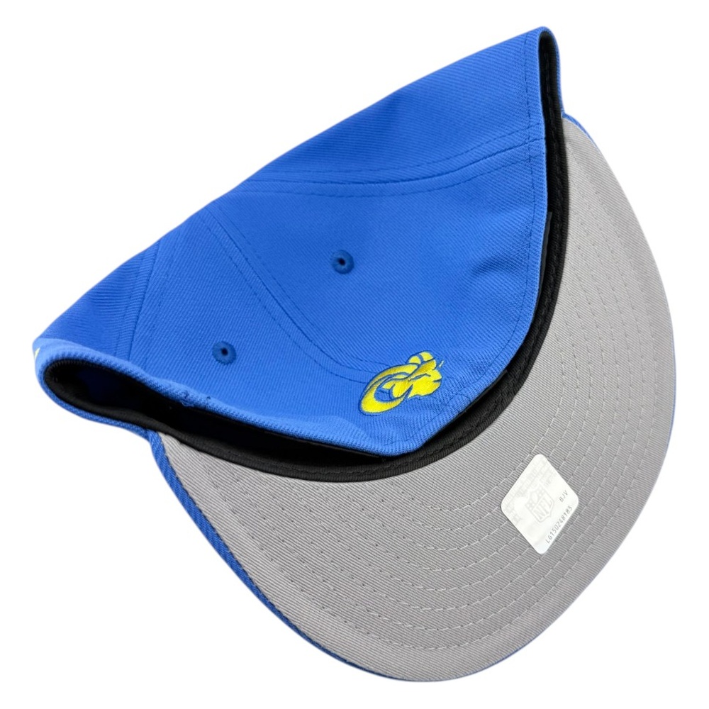Los Angeles Rams Royal Blue with Yellow Wordmark Logo NFL New Era 59FIFTY Fitted Hat