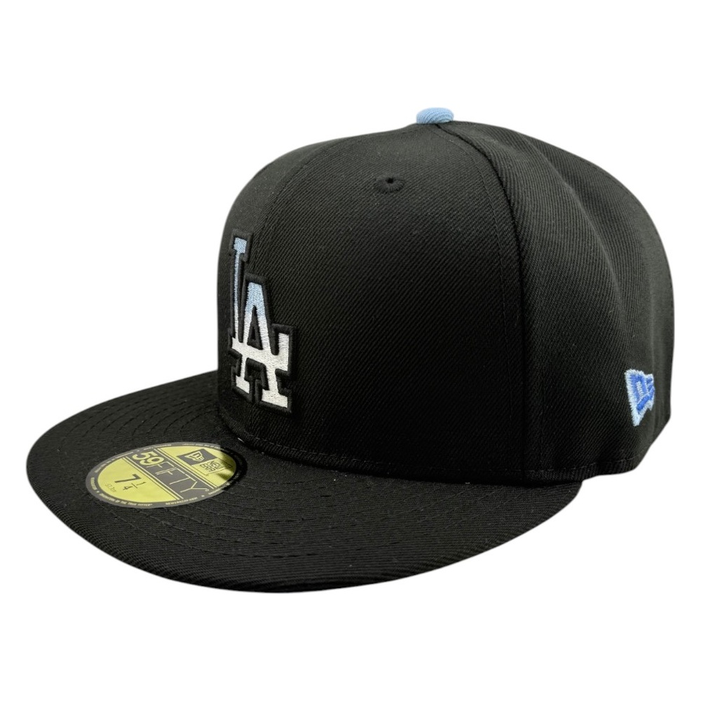 Los Angeles Dodgers Black with Blue Gradient Logo Back to Patch New Era 59FIFTY Fitted Hat