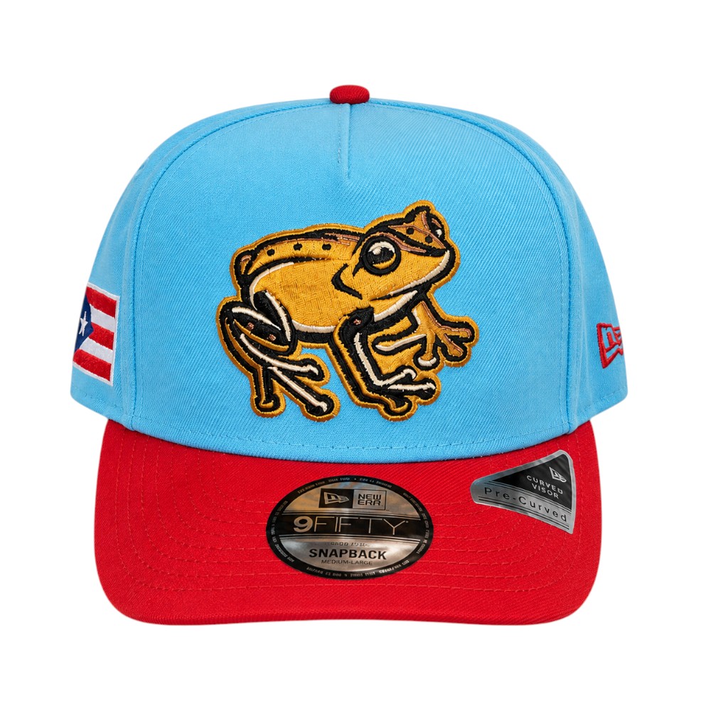 Lehigh Valley Coquis Doscientos Blue and Scarlet Puerto Rico Patch Coquis Back New Era 9FIFTY A-Frame Hat