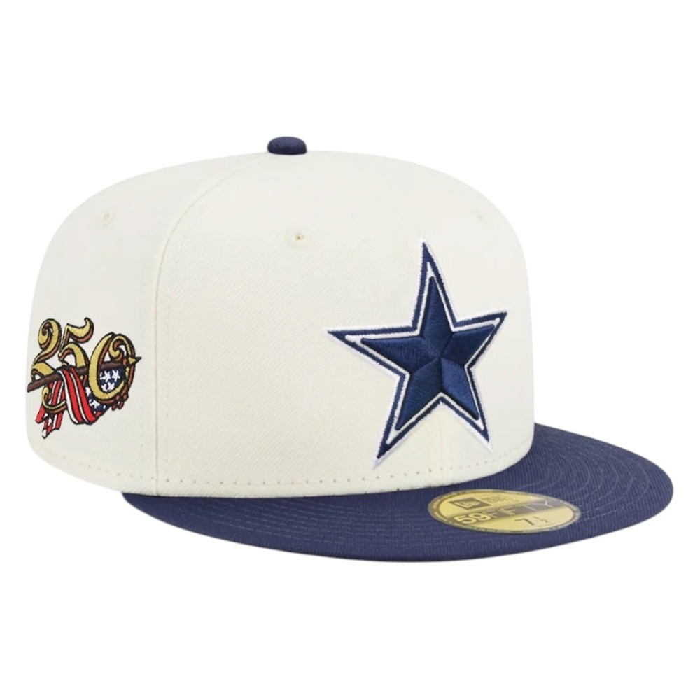 Dallas Cowboys Chrome and Navy USA 250th Anniversary Patch New Era 59FIFTY Fitted Hat
