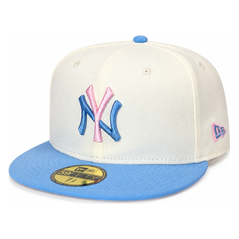 New York Yankees Chrome and Sky Blue with Pink UV Era 59FIFTY Fitted Hat