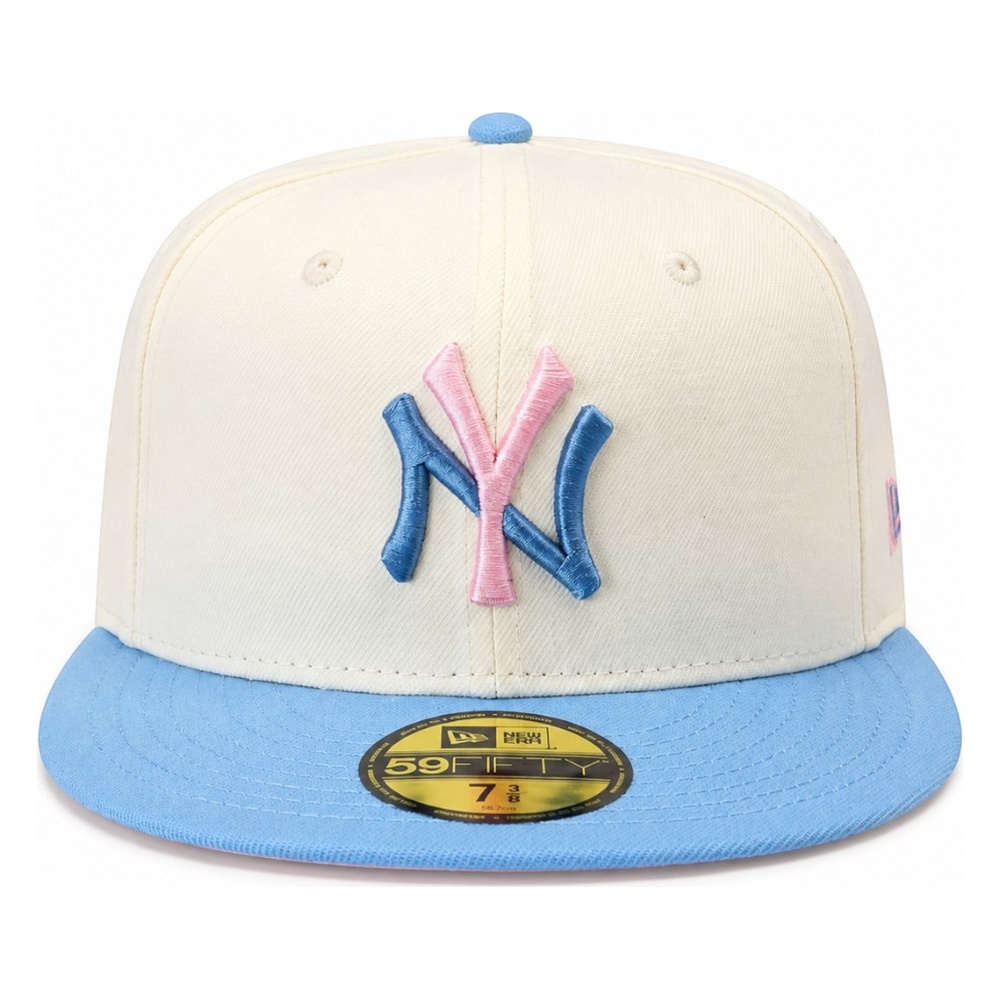 New York Yankees Chrome and Sky Blue with Pink UV Era 59FIFTY Fitted Hat