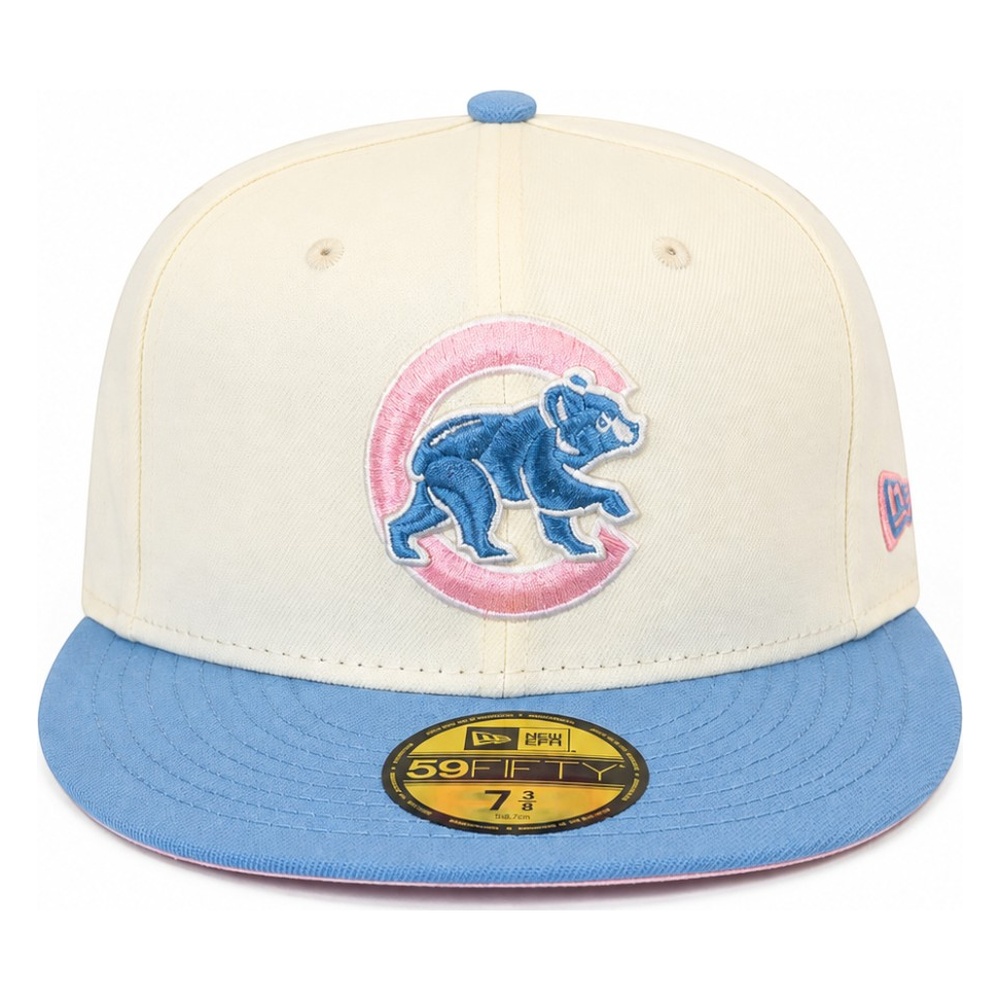 Chicago Cubs Chrome and Sky Blue with Pink UV New Era 59FIFTY Fitted Hat
