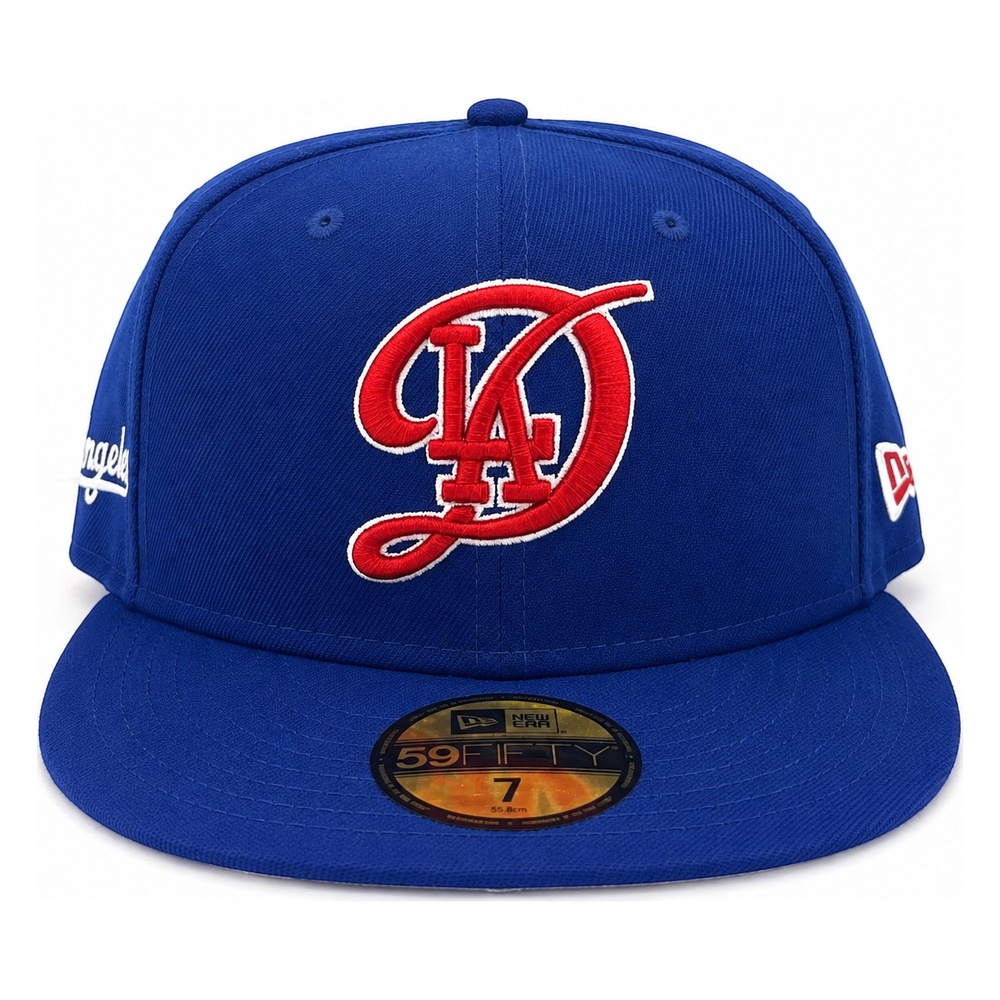 Los Angeles Dodgers Royal Blue City Connect Script Patch Grey UV New Era 59FIFTY Fitted Hat