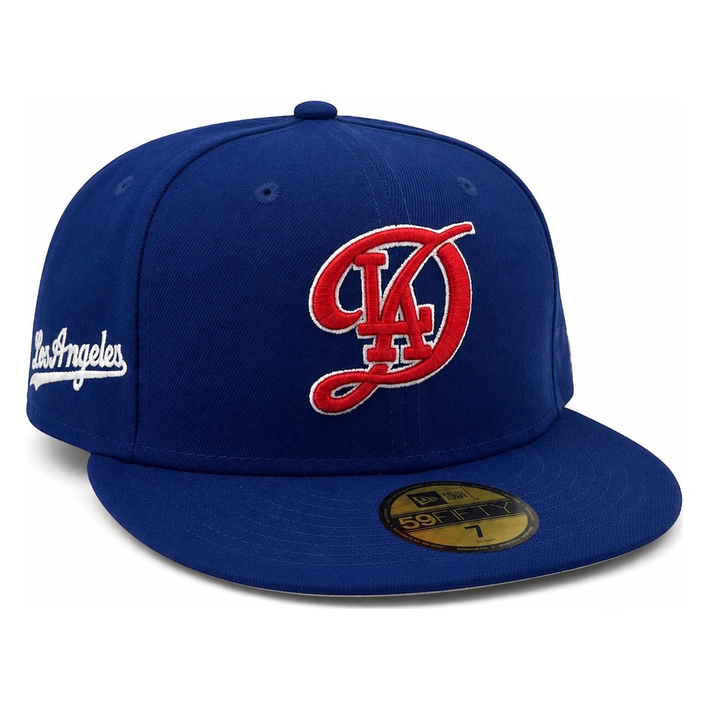 Los Angeles Dodgers Royal Blue City Connect Script Patch Grey UV New Era 59FIFTY Fitted Hat