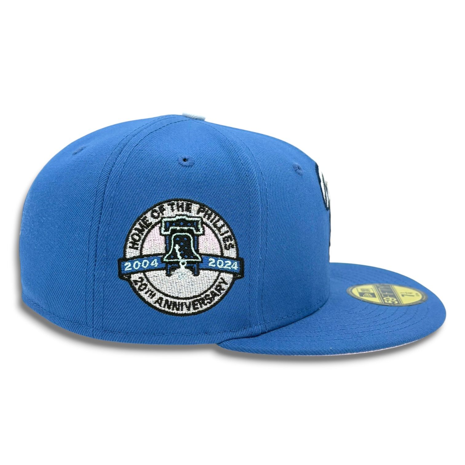 Philadelphia Phillies All Blue Swirl "P" Logo 1996 ASG Patch Pink UV New Era 59FIFTY Fitted Hat