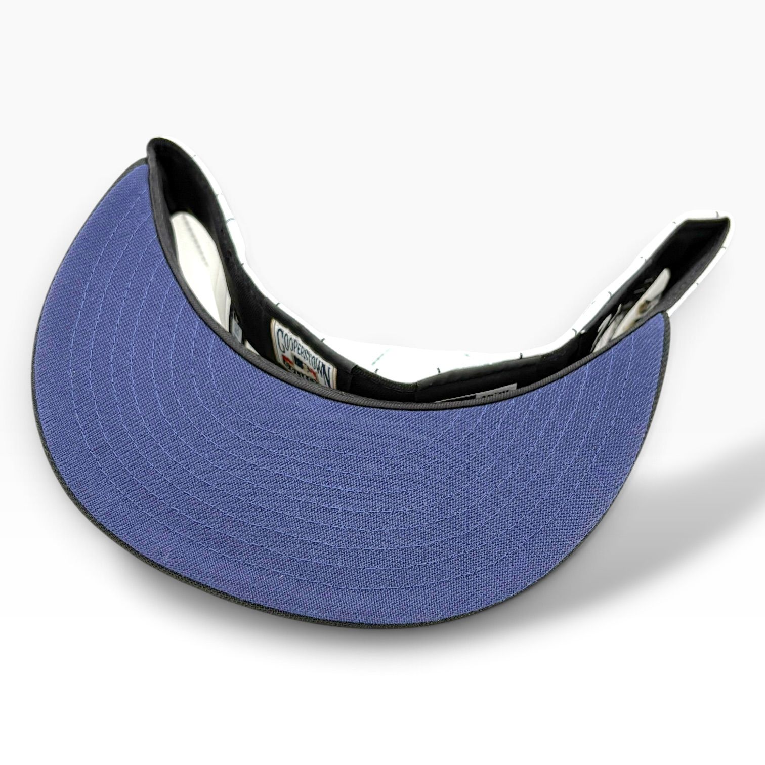 Chicago Cubs White Two Tone Pinstripe 1990 All Star Game Patch Lavender UV New Era 59FIFTY Fitted Hat