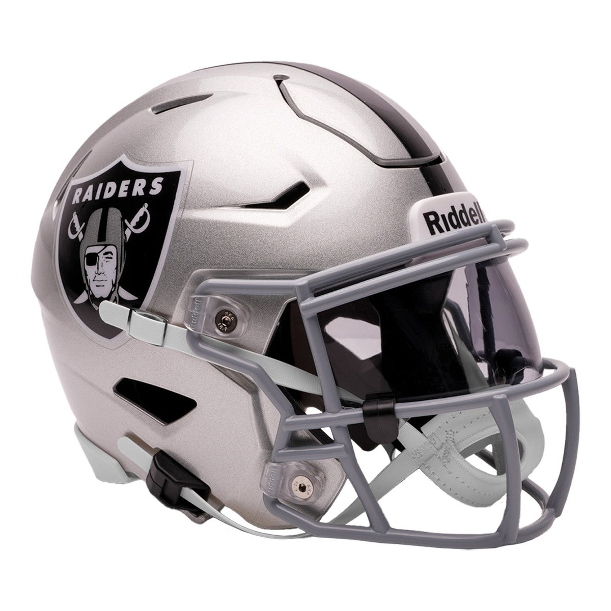 Las Vegas Raiders Silver Riddell Mid-Size "Midi" SpeedFlex Helmet