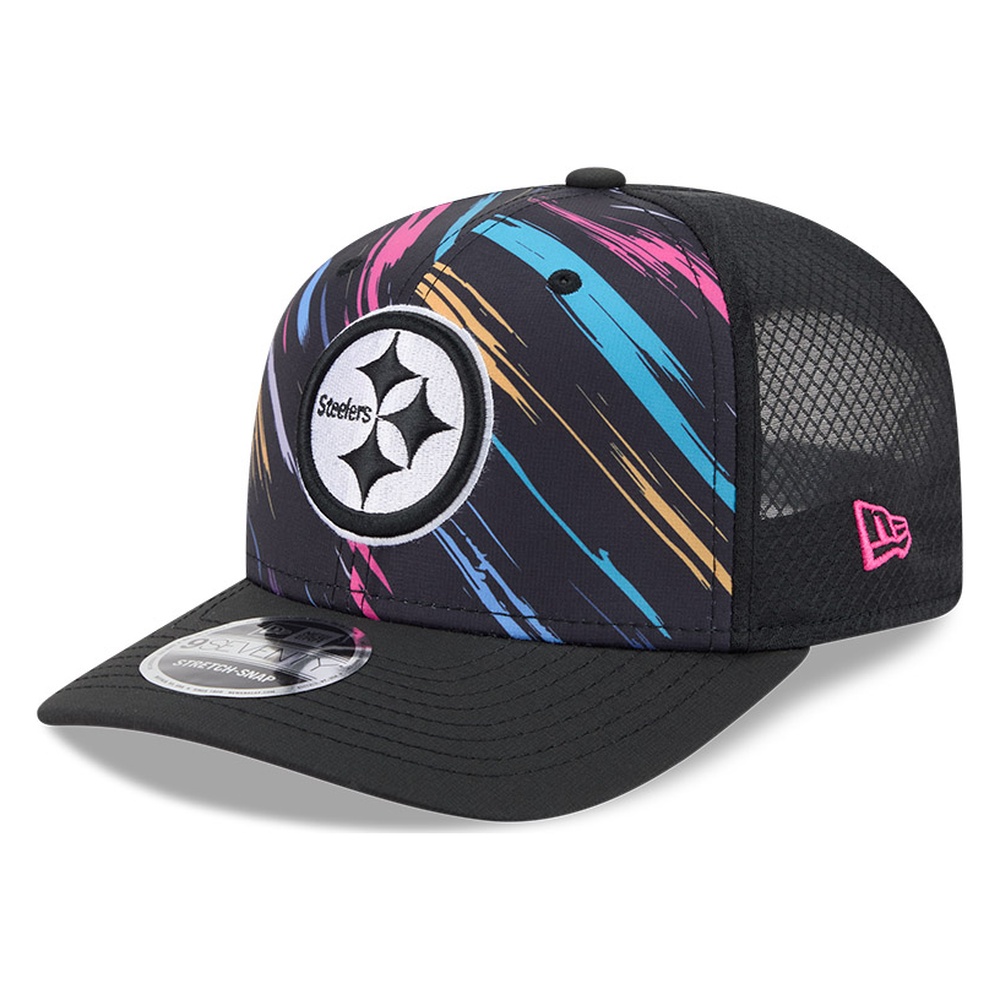 Pittsburgh Steelers Black 2026 Crucial Catch New Era 9SEVENTY Trucker Hat