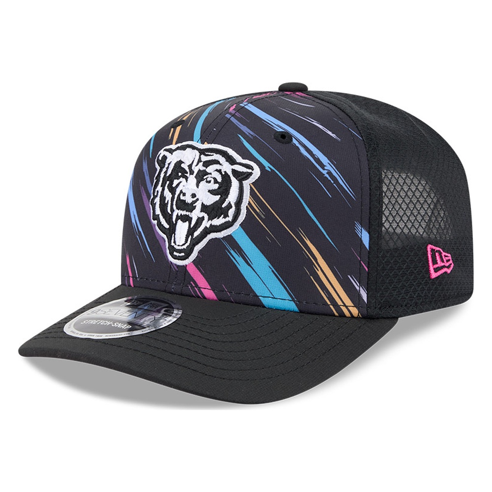 Chicago Bears Black 2026 Crucial Catch Bear Head Logo New Era 9SEVENTY Trucker Hat
