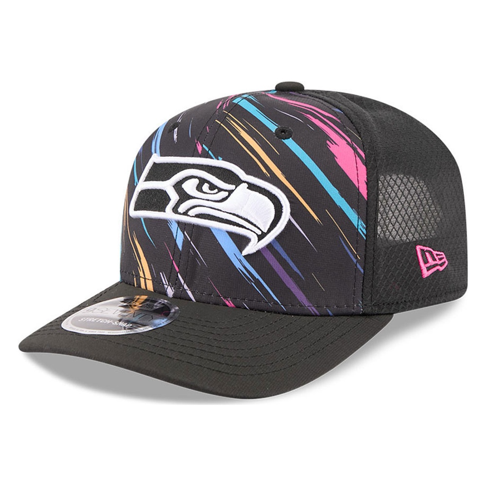 Seattle Seahawks Black 2026 Crucial Catch New Era 9SEVENTY Trucker Hat