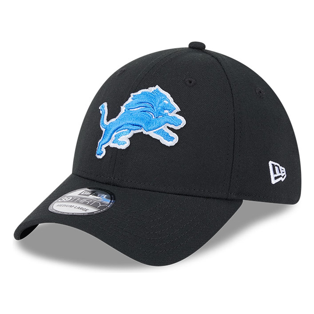 Detroit Lions Black Core New Era 39THIRTY Flex Hat