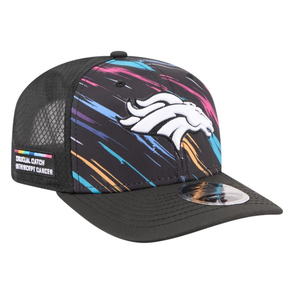 Denver Broncos Black 2026 Crucial Catch New Era 9SEVENTY Trucker Hat