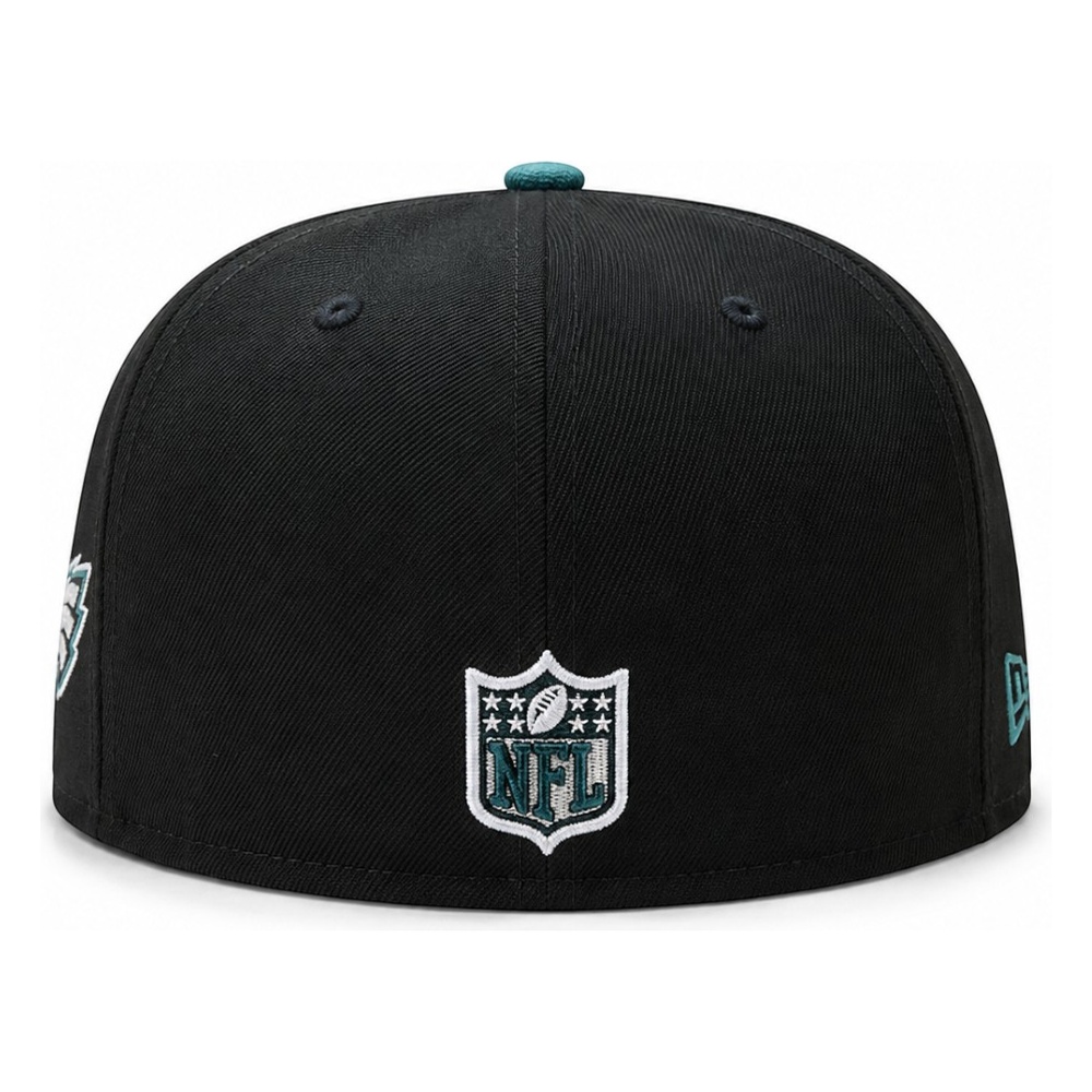 Philadelphia Eagles Black and Teal Pixelated Logo New Era 59FIFTY Fitted Hat