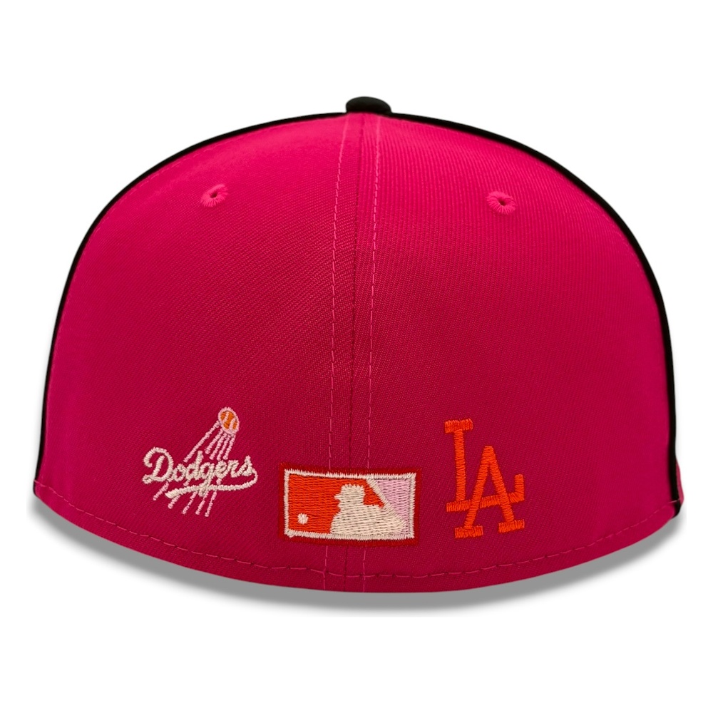 Los Angeles Dodgers Hot Pink and Black 60th Anniversary Patch New Era 59FIFTY Fitted Hat